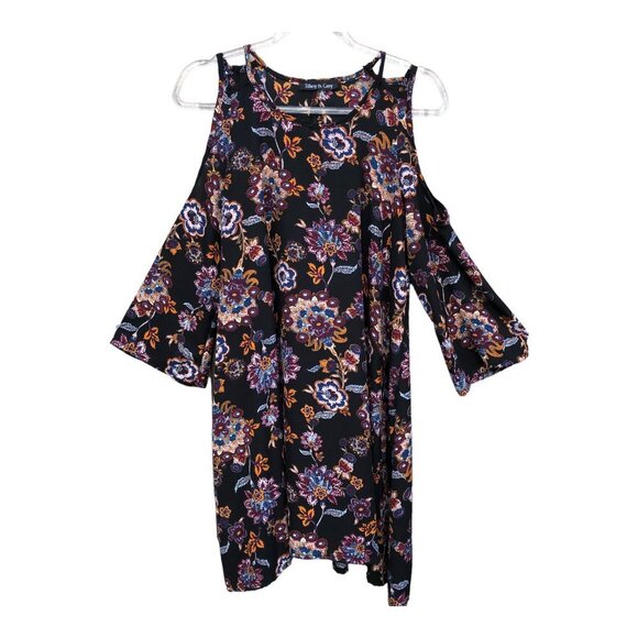 Tiffany and Grey Cold Shoulder Floral Dress Medium - Picture 2 of 5